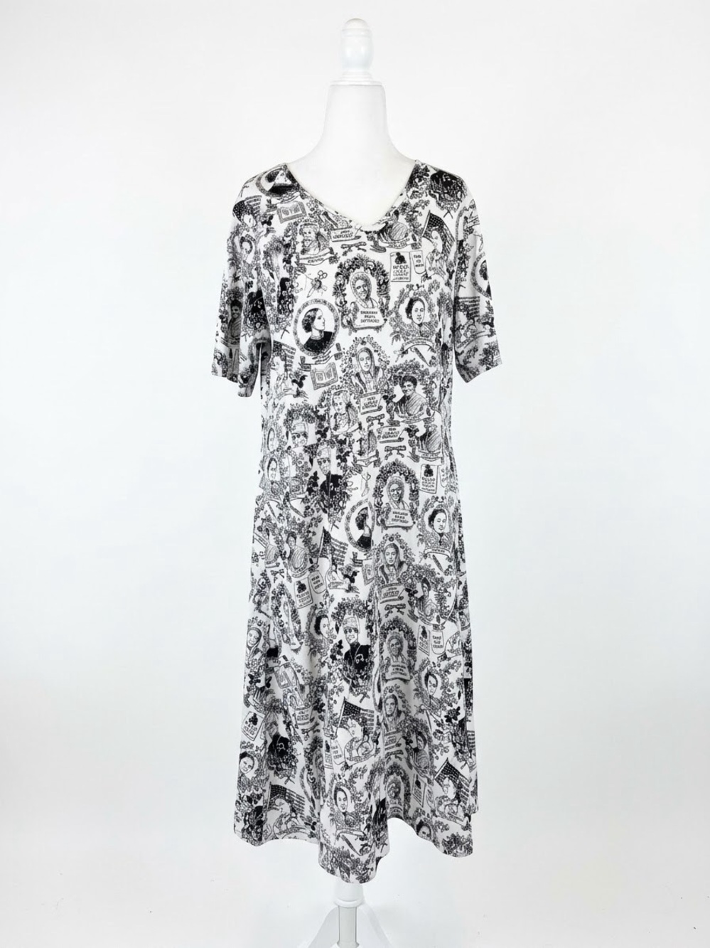 NWT Svaha USA Women Suffragist Toile Dress XL Cotton Short Sleeve History